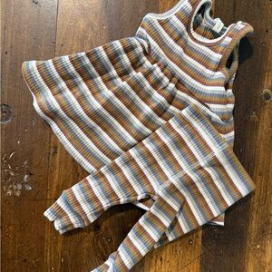 Quincy Mae Multicolor Striped Kids Matching Set